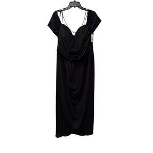 New City Chic Women's Size S/16 Black Draped Midi Dress With Strap details
